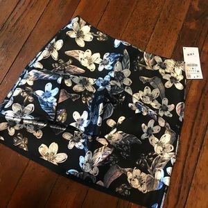 Zara Faux Leather Metallic Floral Ruffle Mini